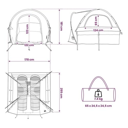 Šator za auto 200 x 170 x 170 cm Zelena Poliester i čelik - Zelena Cijena