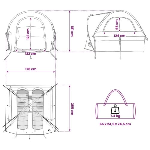 Šator za auto 200 x 170 x 170 cm Maslinasto zelena - Vojska zelena Cijena
