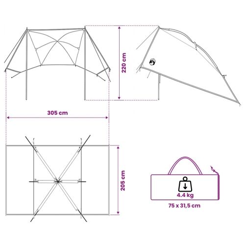 Šator za auto 308 x 215 x 220 cm Siva i narančasta - Siva i narančasta 305 x 205 x 220 cm Cijena