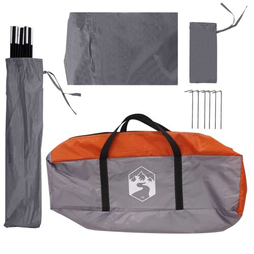 Šator za auto 350 x 250 cm Siva i narančasta Poliester i čelik - Siva i narančasta 350 x 250 x 220 cm Cijena