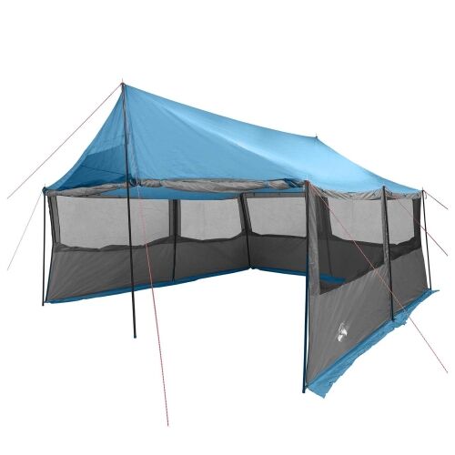 Obiteljski šator Plava 450 x 400 x 265 cm Poliester i čelik - Plava 450 x 400 x 265/165 cm Cijena