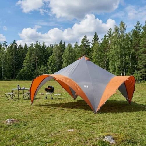 Šator za svadbe - šator za zabave s krovom Siva i narančasta 500 x 500 x 350 cm - Siva i narančasta 500 x 500 x 350 cm Cijena