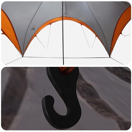 Šator za svadbe - šator za zabave s krovom Siva i narančasta 600 x 600 x 400 cm - Siva i narančasta 600 x 600 x 398 cm Cijena