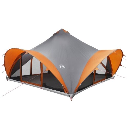 Tipi šator Siva i narančasta Za 18 osoba Poliester i čelik - Siva i narančasta 500 x 500 x 350 cm Cijena