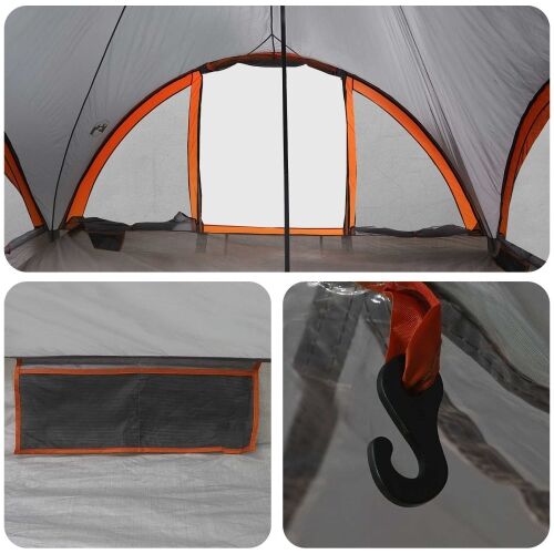 Tipi šator Siva i narančasta Za 18 osoba Poliester i čelik - Siva i narančasta 500 x 500 x 350 cm Cijena