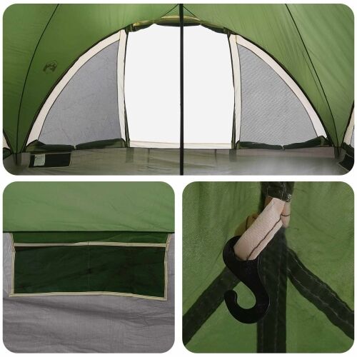 Tipi šator s krovom Zelena 6 osoba Poliester i čelik - Zelena 400 x 400 x 320 cm Cijena