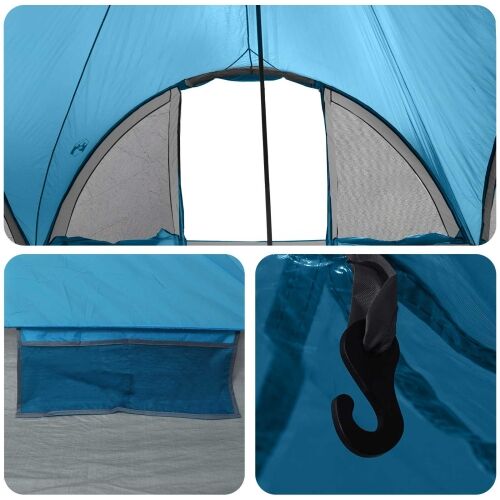 Tipi šator s krovom Plava 6 osoba Poliester i čelik - Plava 400 x 400 x 320 cm Cijena