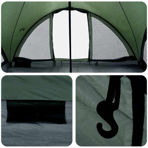Tipi šator s krovom Vojska zelena 6 osoba Poliester i čelik - Vojska zelena 400 x 400 x 320 cm Cijena