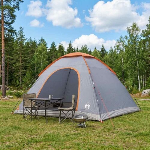 Kamping šator 6-osobni Siva i narančasta - Siva i narančasta Za 6 osoba Cijena