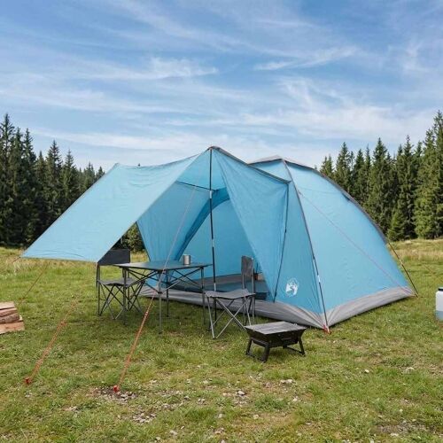 Kamping šator 4-osobni Plava Poliester i čelik - Plava 4 osoba Cijena