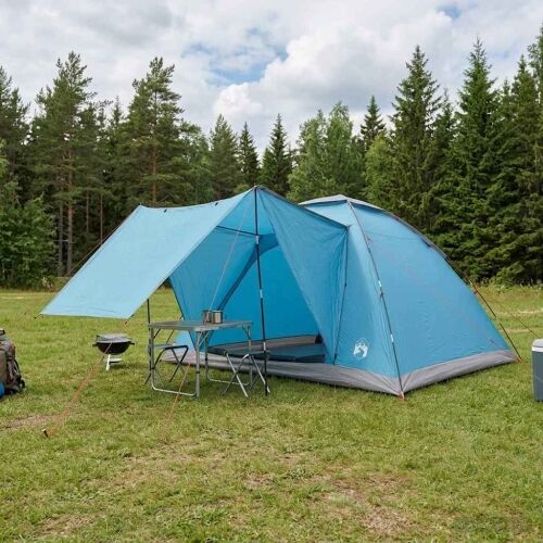 Kamping šator 6-osobni Plava Poliester i čelik - Plava Za 6 osoba Cijena