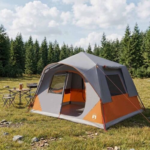Instant šator s krovom Siva i narančasta 365 x 380 x 200 cm - Siva i narančasta 8 osoba Cijena