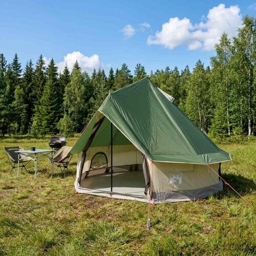 Tipi šator 4-osobni Zelena Poliester i čelik - Zelena 4 osobe Cijena