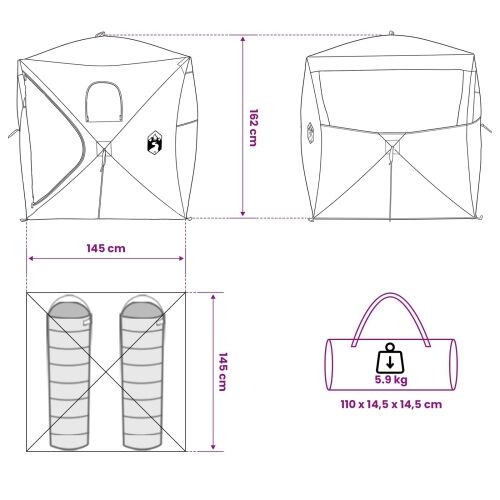 Lovni šator Maskirna 143 x 143 x 165 cm Poliester i čelik - Maskirna Cijena