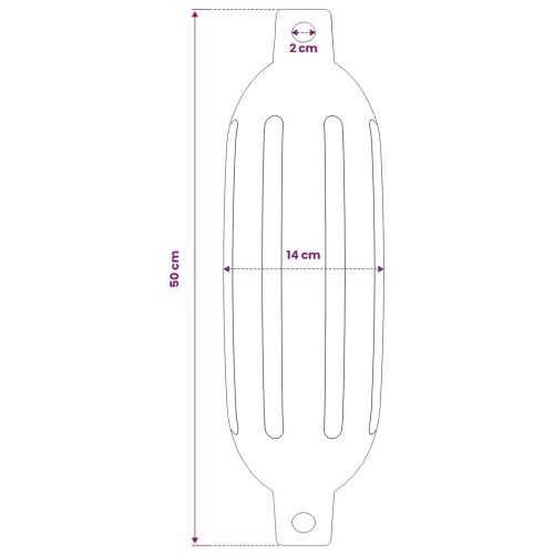 Odbojnici za čamce 2 kom. Ø 14 x 50 cm Bijela PVC - Bijela Ø 14 x 50 cm 2 Cijena