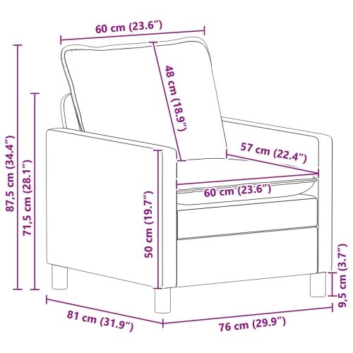 Sofa Krem 76 x 81 x 87,5 cm Tkanina - Krem 60 cm Cijena