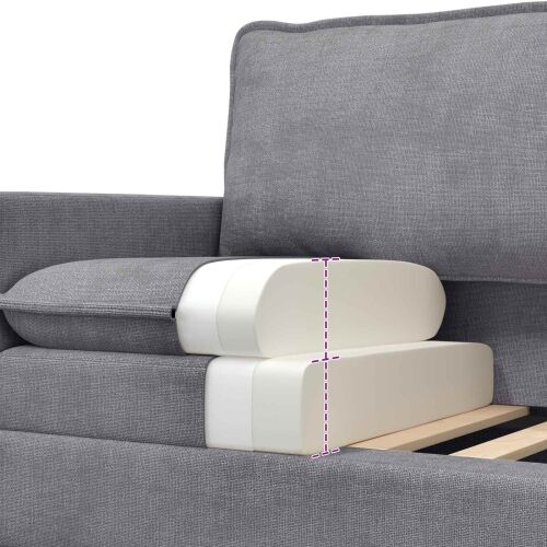 Sofa Svjetlosiva 76 x 81 x 87,5 cm Poliester - Svjetlosiva 60 cm Cijena