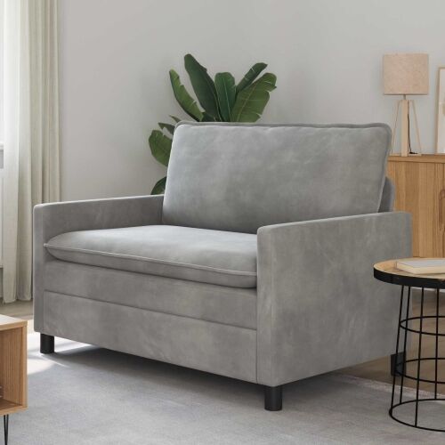 Sofa Svjetlosiva 126 x 81 x 87,5 cm Baršun - Svjetlosiva 110 cm Cijena