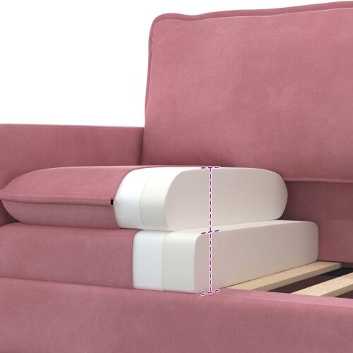 Sofa Ružičasta 126 x 81 x 87,5 cm Baršun - Ružičasta 110 cm Cijena