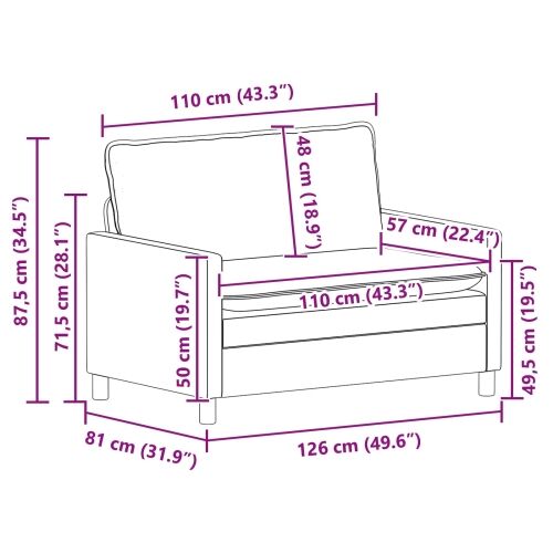 Sofa Plava 126 x 81 x 87,5 cm Tkanina - Plava 110 cm Cijena