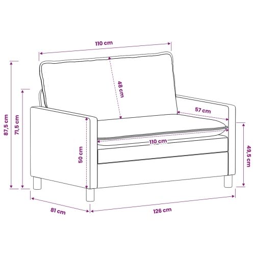 Sofa Bež 126 x 81 x 87,5 cm Poliester - Bež 110 cm Cijena
