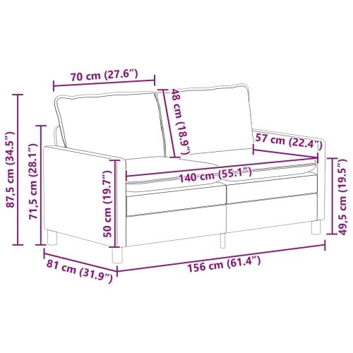 Sofa Plava 156 x 81 x 87,5 cm Tkanina - Plava 140 cm Cijena
