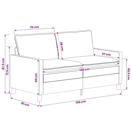 Sofa Krem 156 x 81 x 87,5 cm Poliester - Krem 140 cm Cijena