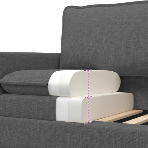 Sofa Tamnosiva 196 x 81 x 87,5 cm Tkanina - Tamnosiva 180 cm Cijena