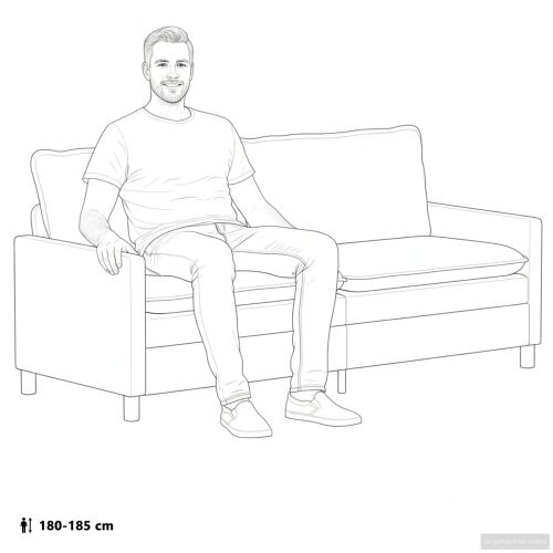 Sofa Krem 196 x 81 x 87,5 cm Tkanina - Krem 180 cm Cijena