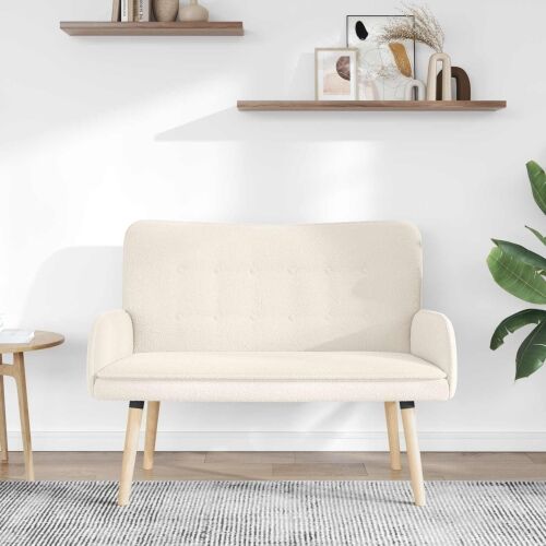 Sofa za dvije osobe Krem 115 x 61 x 87 cm Bouclé - Krem Cijena