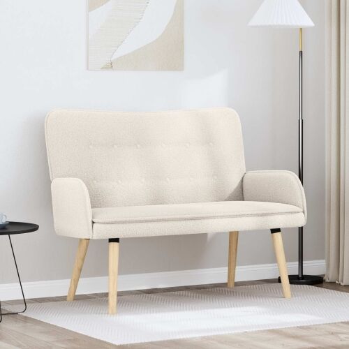 Sofa za dvije osobe Krem 115 x 61 x 87 cm Bouclé - Krem Cijena