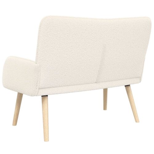 Sofa za dvije osobe Krem 115 x 61 x 87 cm Bouclé - Krem Cijena