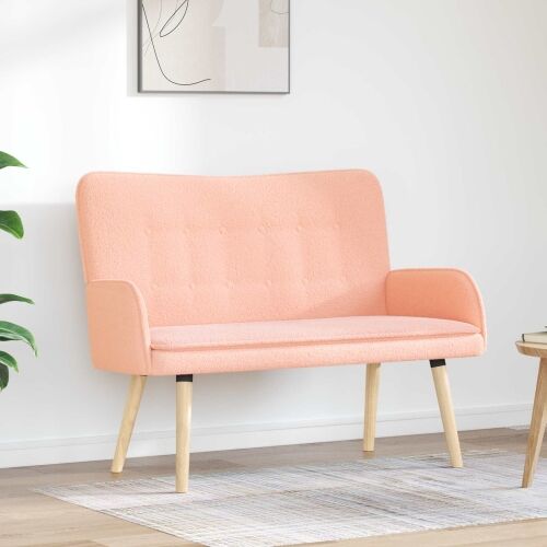 Sofa za dvije osobe Ružičasta 115 x 61 x 87 cm Bouclé - Ružičasta Cijena