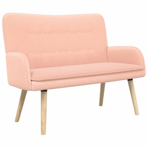 Sofa za dvije osobe Ružičasta 115 x 61 x 87 cm Bouclé - Ružičasta Cijena