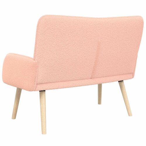 Sofa za dvije osobe Ružičasta 115 x 61 x 87 cm Bouclé - Ružičasta Cijena