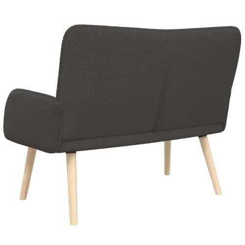 Sofa za dvije osobe Tamnosiva 115 x 61 x 87 cm Bouclé - Tamnosiva Cijena