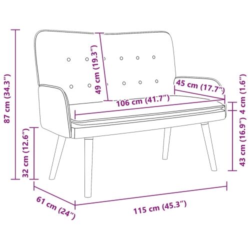 Sofa za dvije osobe Tamnosiva 115 x 61 x 87 cm Bouclé - Tamnosiva Cijena