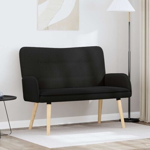 Sofa za dvije osobe Crna 115 x 61 x 87 cm Bouclé - Crna Cijena