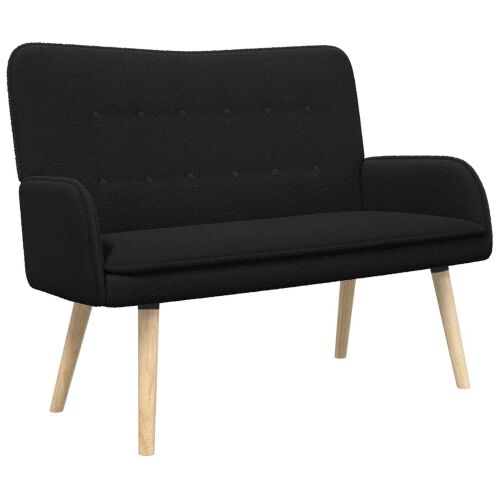 Sofa za dvije osobe Crna 115 x 61 x 87 cm Bouclé - Crna Cijena