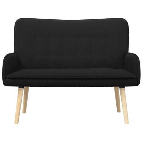 Sofa za dvije osobe Crna 115 x 61 x 87 cm Bouclé - Crna Cijena