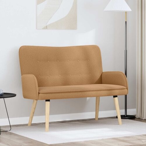 Sofa za dvije osobe Bež 115 x 61 x 87 cm Bouclé - Bež Cijena