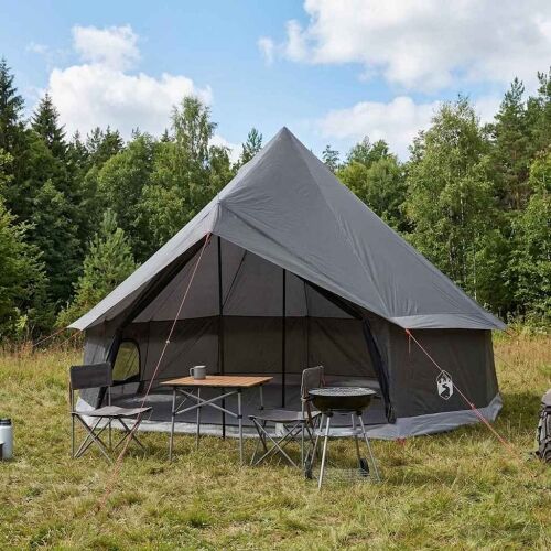 Tipi šator 6-osobni Smeđa siva Poliester i čelik - Smeđa siva 6 osoba Cijena
