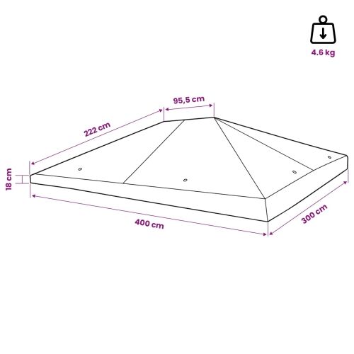 Gazebo Pokrivač 300 x 400 cm Plava - Plava Cijena