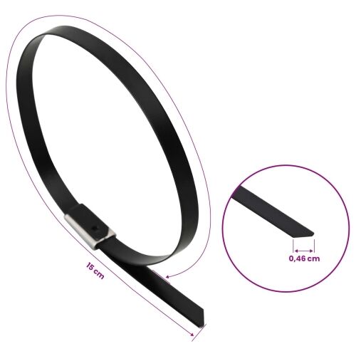 Veza za kabel 250 kom. 4,6 x 150 mm Crna - Crna 4,6 x 150 mm 250 Cijena