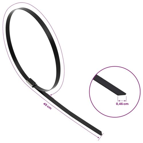 Veza za kabel 250 kom. 4,6 x 450 mm Crna - Crna 4,6 x 450 mm 250 Cijena