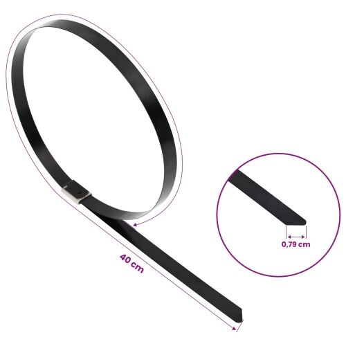 Veza za kabel 25 kom. 7,9 x 400 mm Crna - Crna 7,9 x 400 mm 25 Cijena