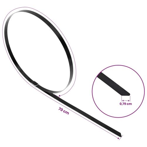 Veza za kabel 25 kom. 7,9 x 700 mm Crna - Crna 7,9 x 700 mm 25 Cijena