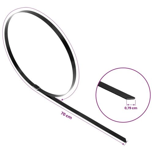 Veza za kabel 250 kom. 7,9 x 700 mm Crna - Crna 7,9 x 700 mm 250 Cijena
