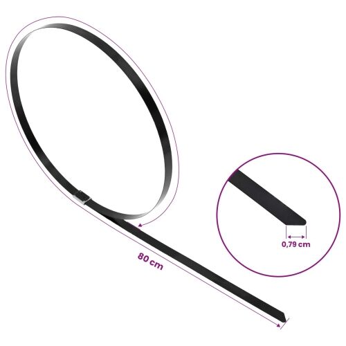Veza za kabel 25 kom. 7,9 x 800 mm Crna - Crna 7,9 x 800 mm 25 Cijena