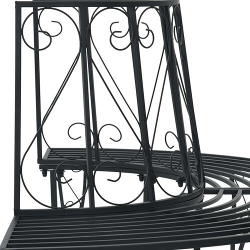 Klupa pod drvetom 4-Broj sjedala 160 x 80 x 89 cm Čelik Crna - polukružni Crna naslon s dizajnom scrolla Cijena
